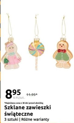 Szklane zawieszki świąteczne różne warianty 3 szt. promocja w Action