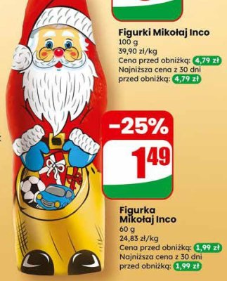 Czekolada Figurka Mikołaj  promocja w Dino