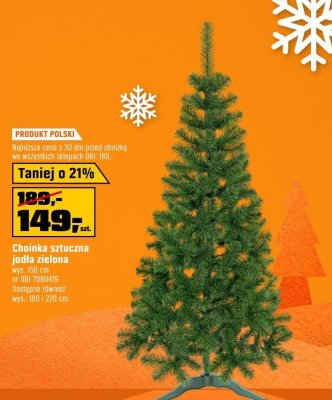 Choinka sztuczna jodła zielona promocja w OBI