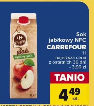 Sok jabłkowy Carrefour original promocja