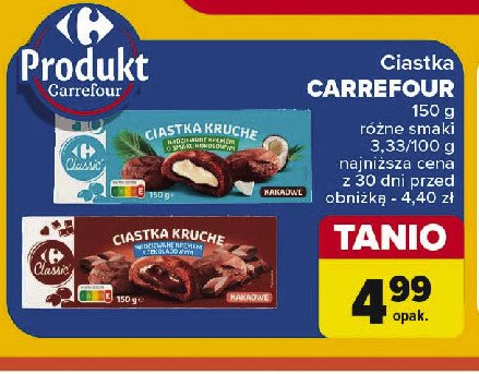 Ciastka z nadzieniem kakaowo-orzechowym Carrefour promocja
