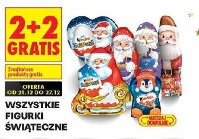Figurki świąteczne Kinder promocja w Biedronka