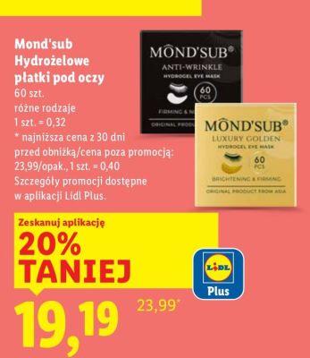 Hydrożelowe płatki pod oczy promocja w Lidl