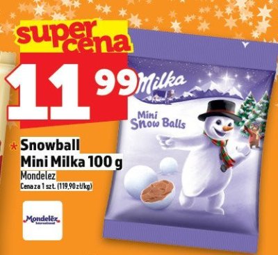 Czekolada Snowball Mini Milka 100 g promocja w TOPAZ