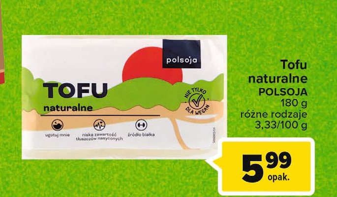 Tofu naturalne Polsoja promocje