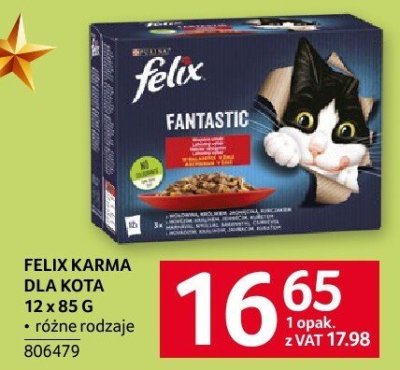Karma dla kota Felix Fantastic 12x85g promocja w Selgros