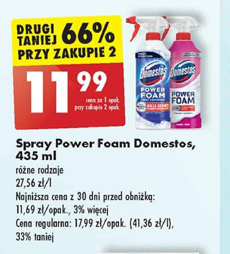 Spray do czyszczenia floral fiesta Domestos power foam promocja