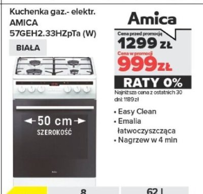 Kuchenka gazowo-elektryczna 57GEH2.33HZpTa (W) BIAŁA promocja w NEONET