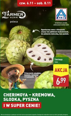 Owoc Cherimoya 1 szt. promocja w Aldi