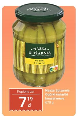 Ogórki Nasza Spiżarnia ćwiartki konserwowe promocja w Biedronka