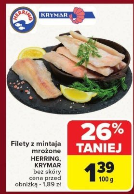 Filety z mintaja mrożone Herring, Krymar promocja w Carrefour
