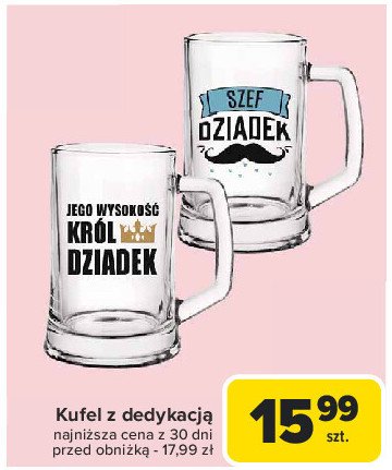 Kufel z dedykacją dla dziadka 500 ml promocja w Carrefour Market