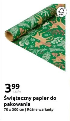 Świąteczny papier do pakowania promocja w Action