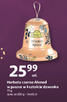 Herbata w puszce w kształcie dzwonka Ahmad tea london winter spice promocja