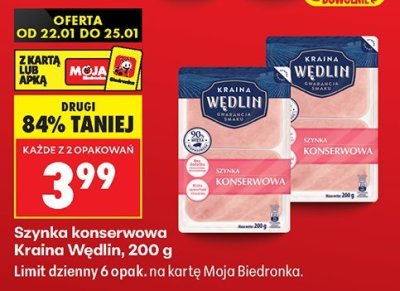 Szynka konserwowa Kraina Wędlin promocja w Biedronka