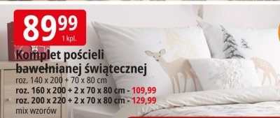 Komplet pościeli bawełnianej świątecznej promocja w Leclerc