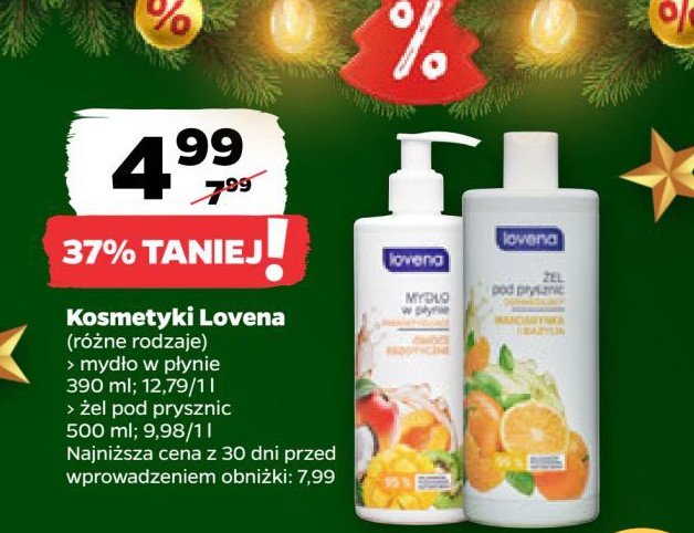 Żel pod prysznic mandarynka i bazylia Lovena promocja w Netto