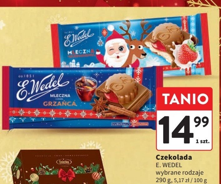 Czekolada mleczna truskawkowa E. wedel promocja w Intermarche