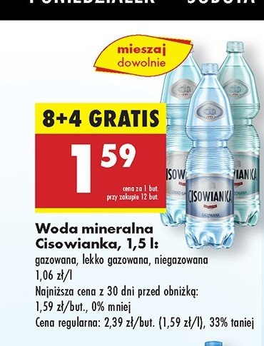 Woda niegazowana Cisowianka promocja w Biedronka