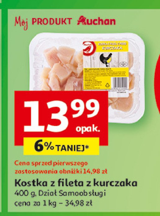 Filet z piersi kurczaka kostka Auchan promocja