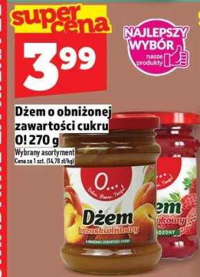 Dżem o obniżonej zawartości cukru 0!270 g promocja w TOPAZ
