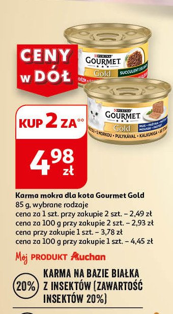 Karma dla kota wołowina z kurczakiem w sosie pomidorowym Purina gourmet gold promocja