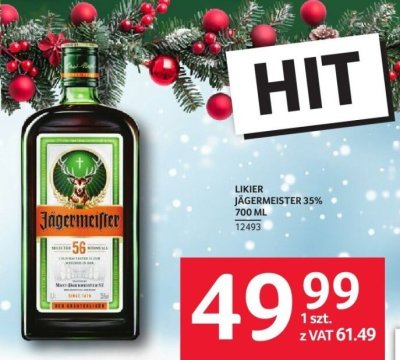 Likier Jagermeister 35% 700 ml promocja w Selgros