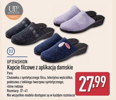 Kapcie filcowe z aplikacją damskie, różne rodzaje promocja w Aldi