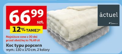 Koc typu popcorn wym. 130 x 170 cm, 2 kolory promocja w Auchan