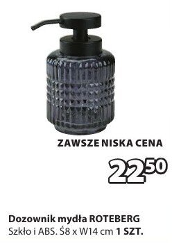 Dozownik mydła ROTEBERG Szkło i ABS. S8 x W14 cm promocja w Jysk
