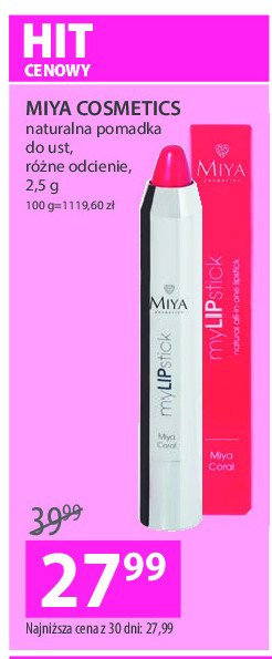 Pomadka red Miya my lipstick Miya cosmetics promocja