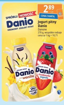 Jogurt pitny truskawka jagoda Danone danio promocja