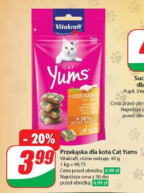 Przysmak z kurczakiem VITAKRAFT CAT YUMS promocja