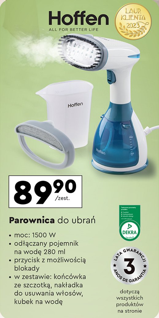 Parownica do ubrań 1500 w Hoffen promocja