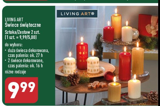 艢wieca dekorowana 27 h Living art promocja