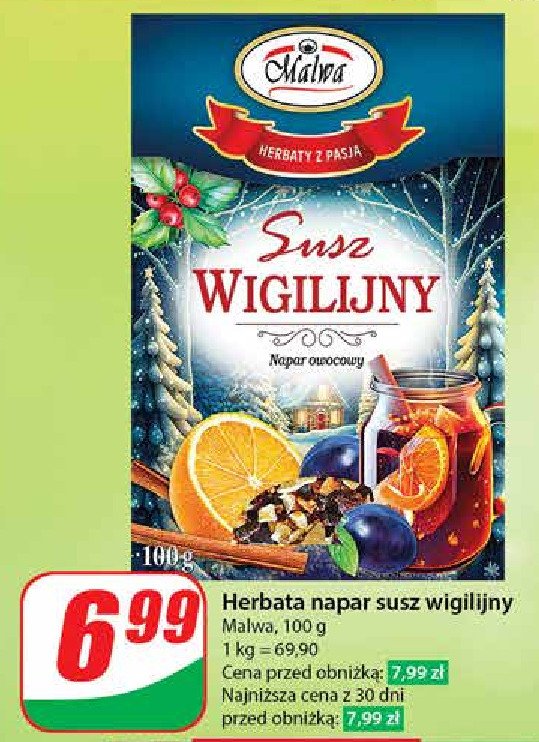 Susz wigilijny Malwa tea promocja w Dino