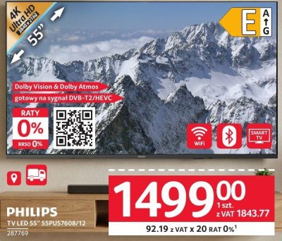 TV LED 55" PHILIPS 55PUS7608/12 promocja w Selgros
