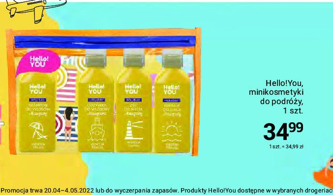 Zestaw mini mango: szampon do włosów + odżywka do włosów + żel do mycia + balsam do ciała HELLO!YOU promocja