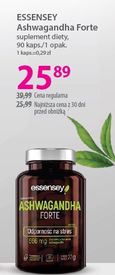 Ashwagandha forte Essensey promocja