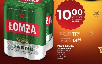 Piwo Łomża Jasne 0,5 L puszka, 4PACK promocja w Duży Ben