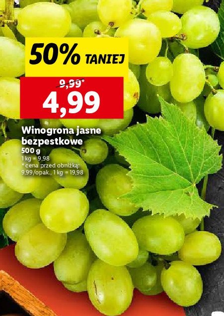 Winogrona jasne promocja w Lidl