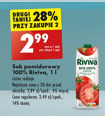 Sok pomidorowy 100% Riviva promocja