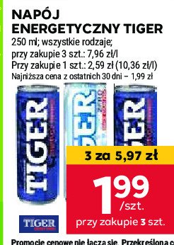 Napój zero Tiger energy drink promocja