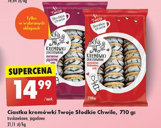 Ciastka kremówki dekorowane truskawkowe Twoje słodkie chwile promocja