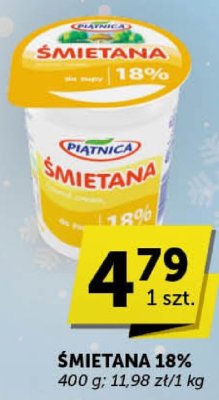 Śmietana 18% Piątnica promocja w Euro Sklep