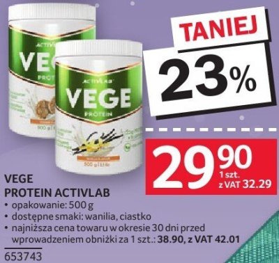 Odżywka Vege Protein Activilab 450g, różne smaki promocja w Selgros