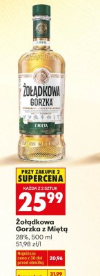 Wódka Żołądkowa Gorzka z Miętą 28%, 500 ml promocja w Biedronka