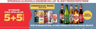 Piwa specjalne wybrane 5+5 gratis promocja w Netto