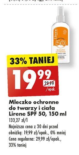 Mleczko ochronne do twarzy sporty spf 50 Lirene dermoprogram promocja