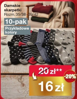 Damskie skarpetki 10-pak Rozmiary 35/38-39/42 promocja w Woolworth